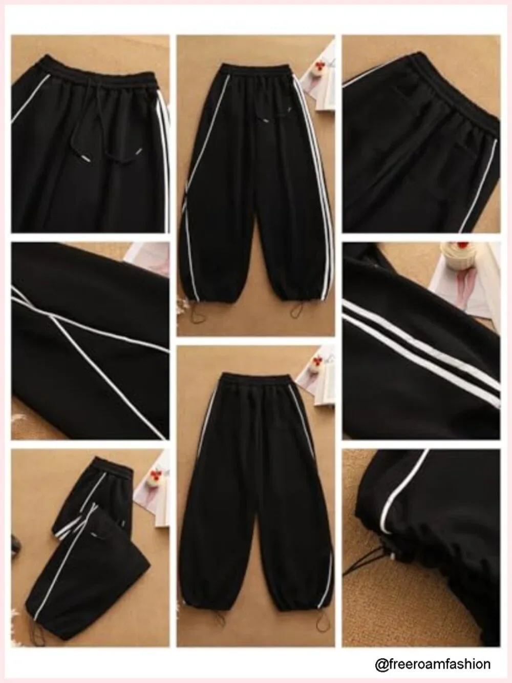 Y2K Wide Leg Baggy Joggers Drawstring Trousers Streetwear Pants